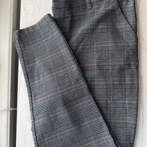 Gray Plaid Skinny Pants